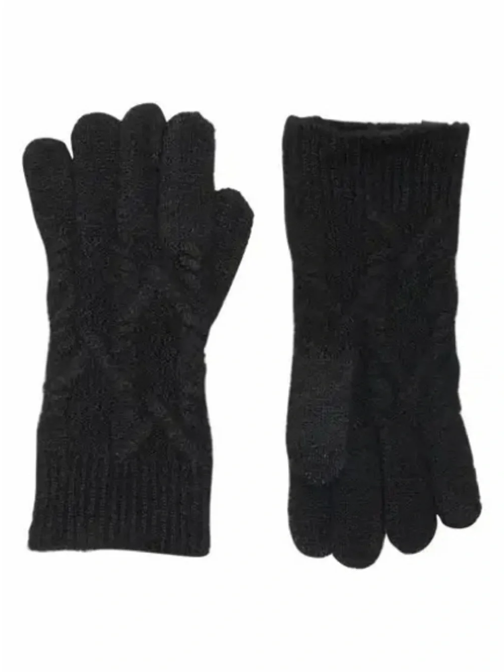 AllSaints from Nordstrom Classic Soft Black Cable Knit Wool Blend Gloves::NWT::